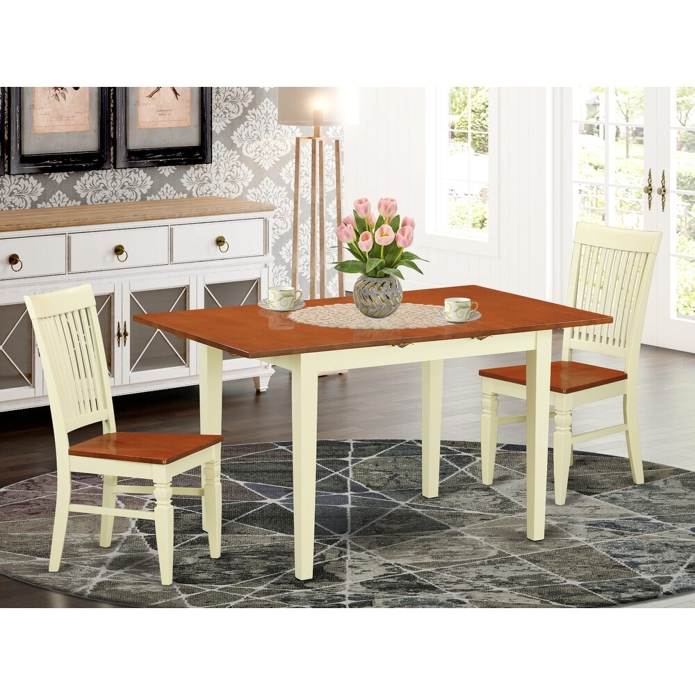 East West Furniture Dining Table Set Includes a Rectangle Wooden Table and Dining Chairs (Pieces and Finish Color Options)