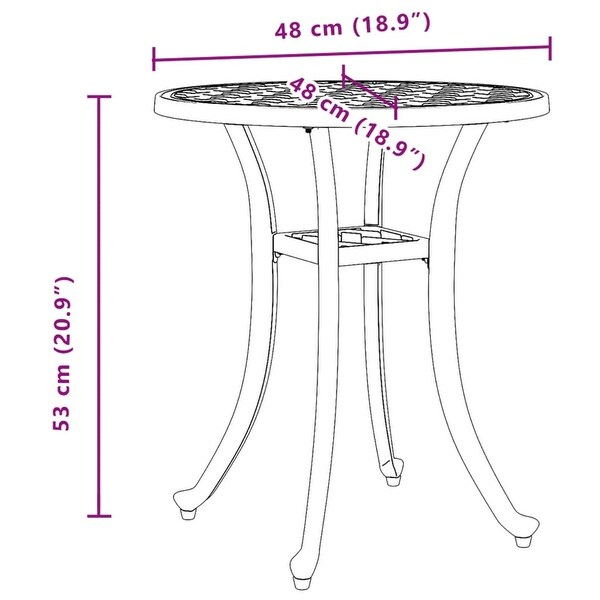 vidaXL Patio Table White Ø18.9