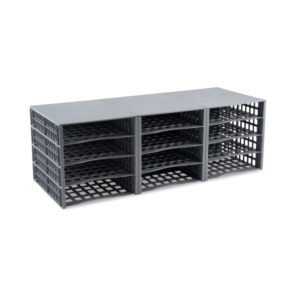 Advantus Snap Configurable Tray System， 12 Compartments， 22.75 x 9.75 x 13， Gray