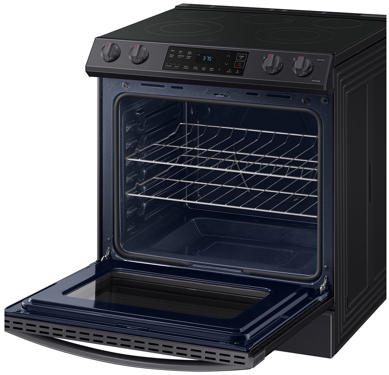  ADA 6.3 Cu. Ft. Fingerprint Resistant Black Stainless Steel Front Control Slide-In Electric Range