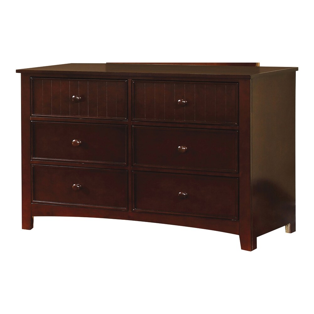 Deer Transitional 48 inch Wide Solid Wood 6 Drawer Dresser by Furniture of America