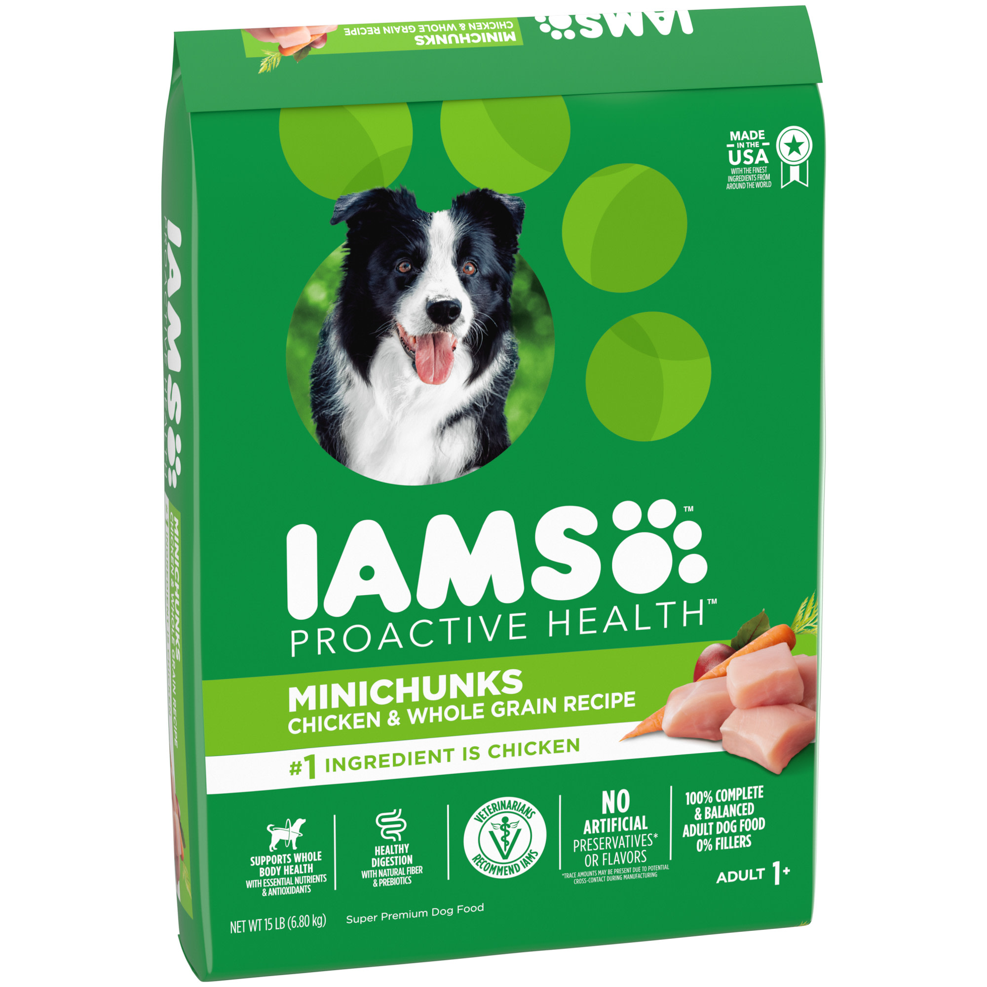 IAMS Proactive Health Minichunks with Chicken amp; Whole Grain Recipe Adult Dry Dog Food， 38.5 lbs.