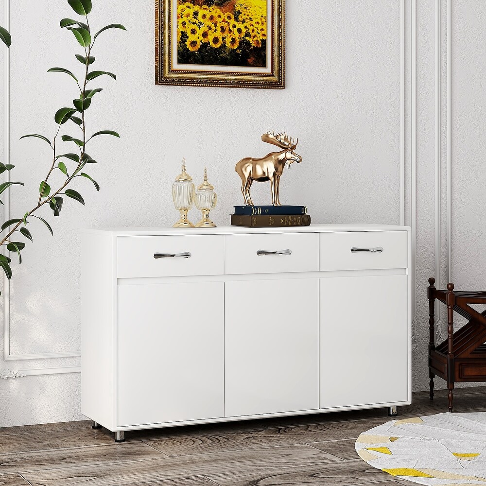 Kitchen Storage Sideboard with 3 Drawers and 3 Doors Buffet Cabinet