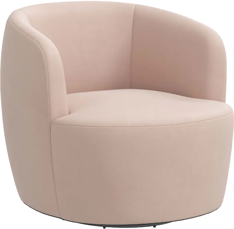 Hunter Velvet Soft Pink Swivel Chair - Skyline Furniture