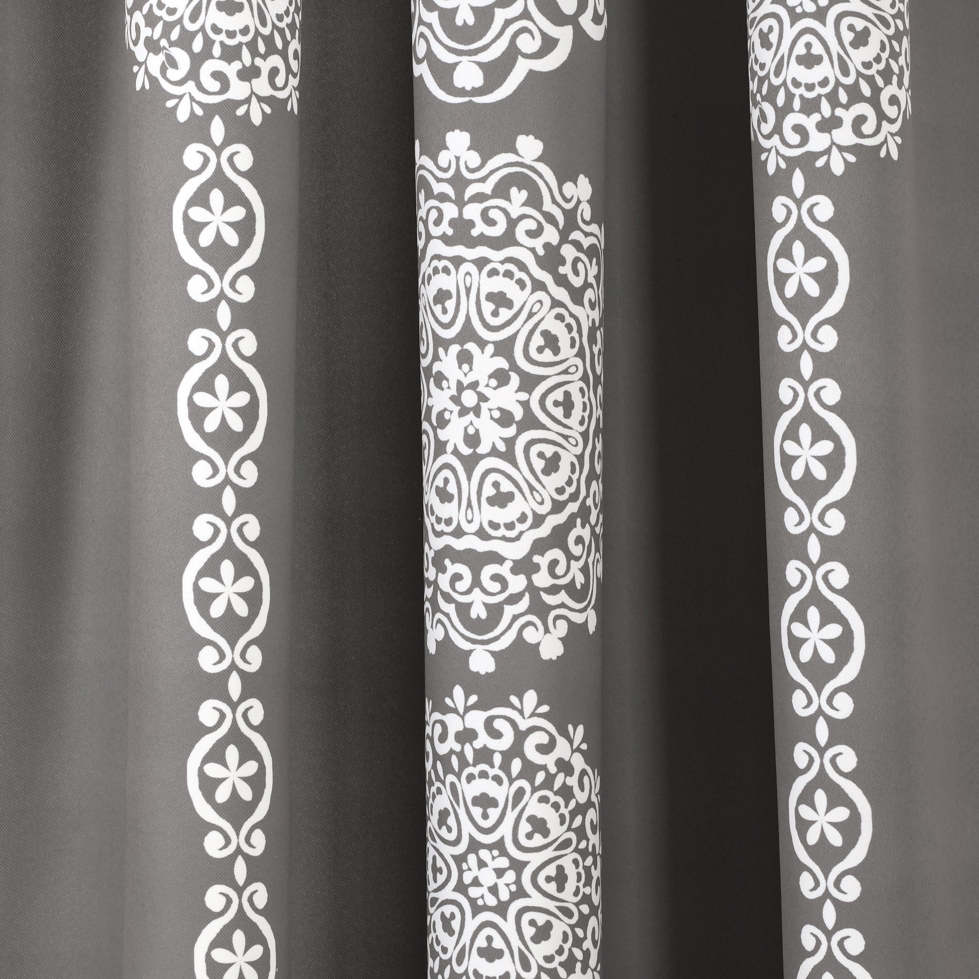 Stripe Medallion Light Filtering Window Curtain Set