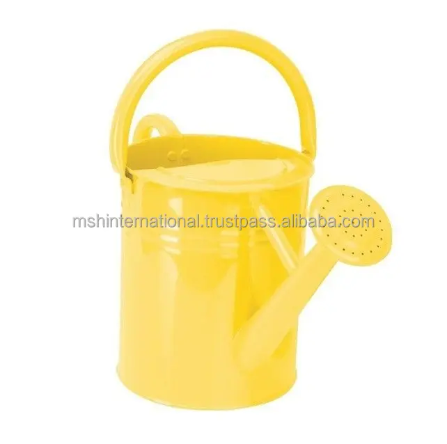 Metal Round Watering Can Garden Outdoor Galvanized Steel Water Can