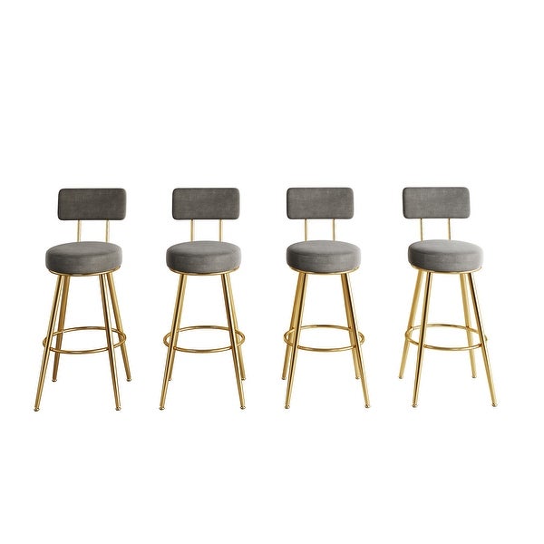 30inch Bar Stools with Velvet Upholstered Back