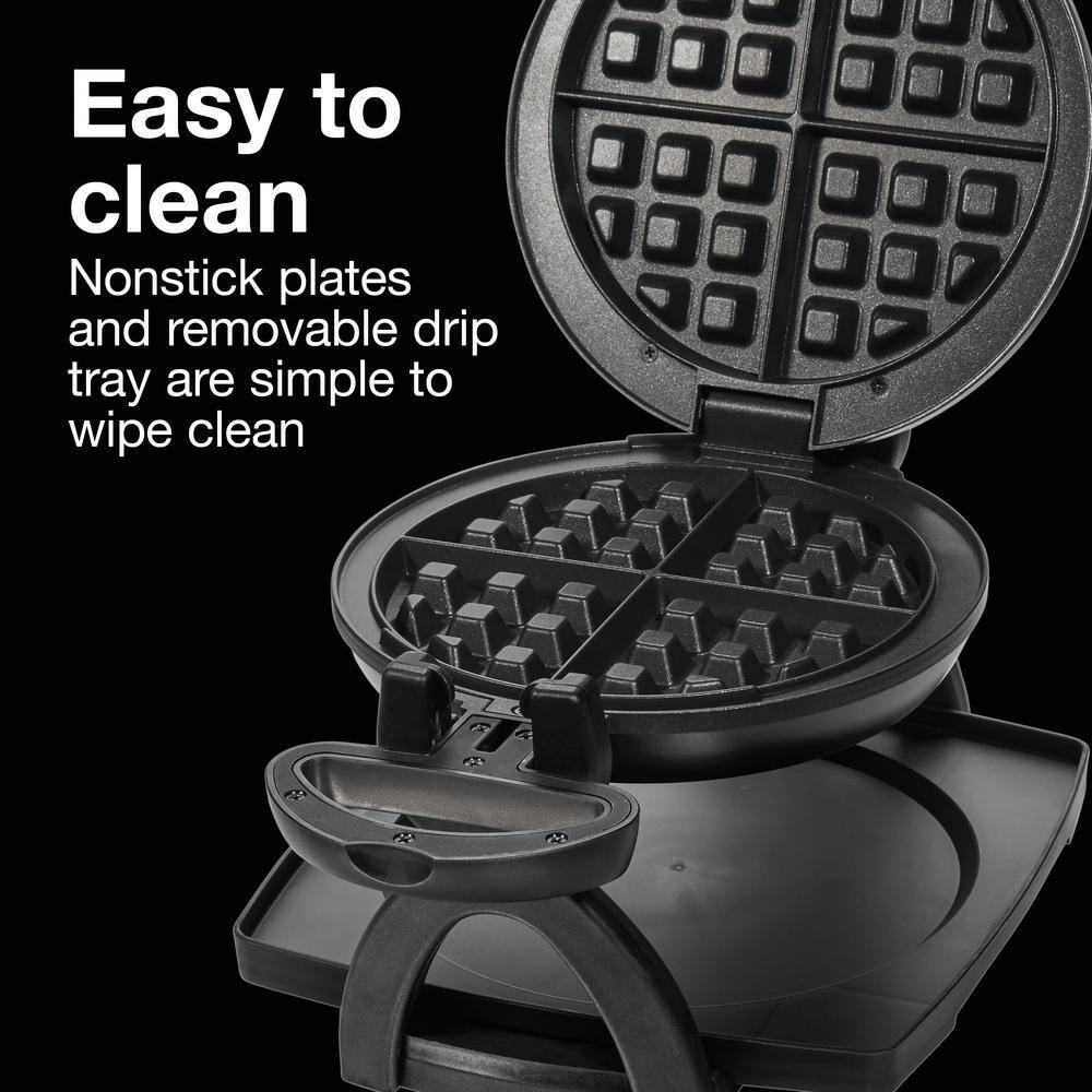 Proctor Silex 800-Watt Single Waffle Black Belgian Flip Waffle Maker 26090PS