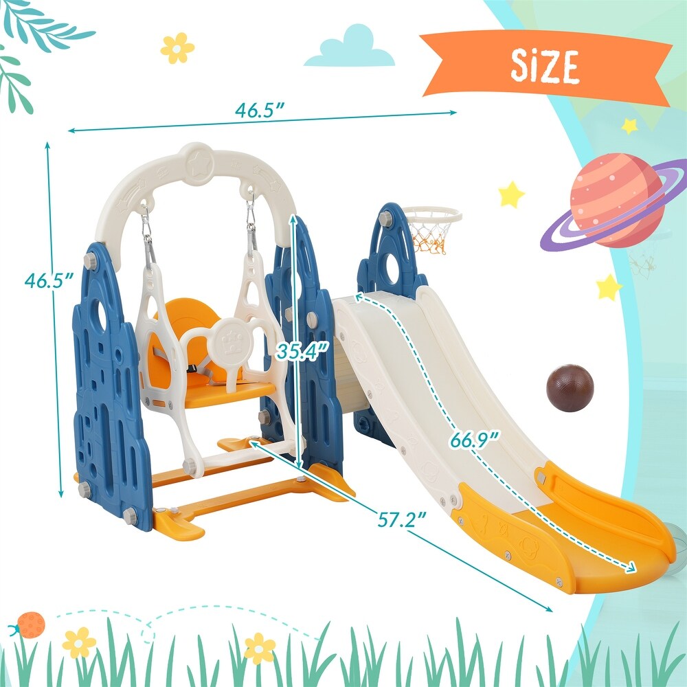 Toddler Slide and Swing Set 4 in 1