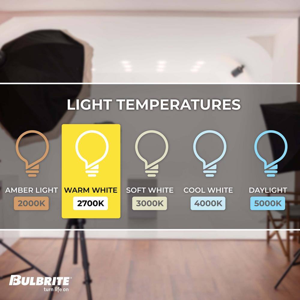 Bulbrite 60-Watt A19 incandescent Light Bulb Medium Base (E26) Half Chrome 2700K (4-pack) 861265