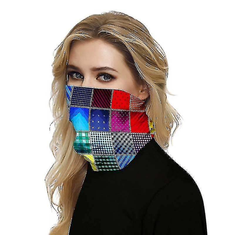 (checkered) Full Function Face Mask Neck Tube Cycling Snood Scarf Bandana