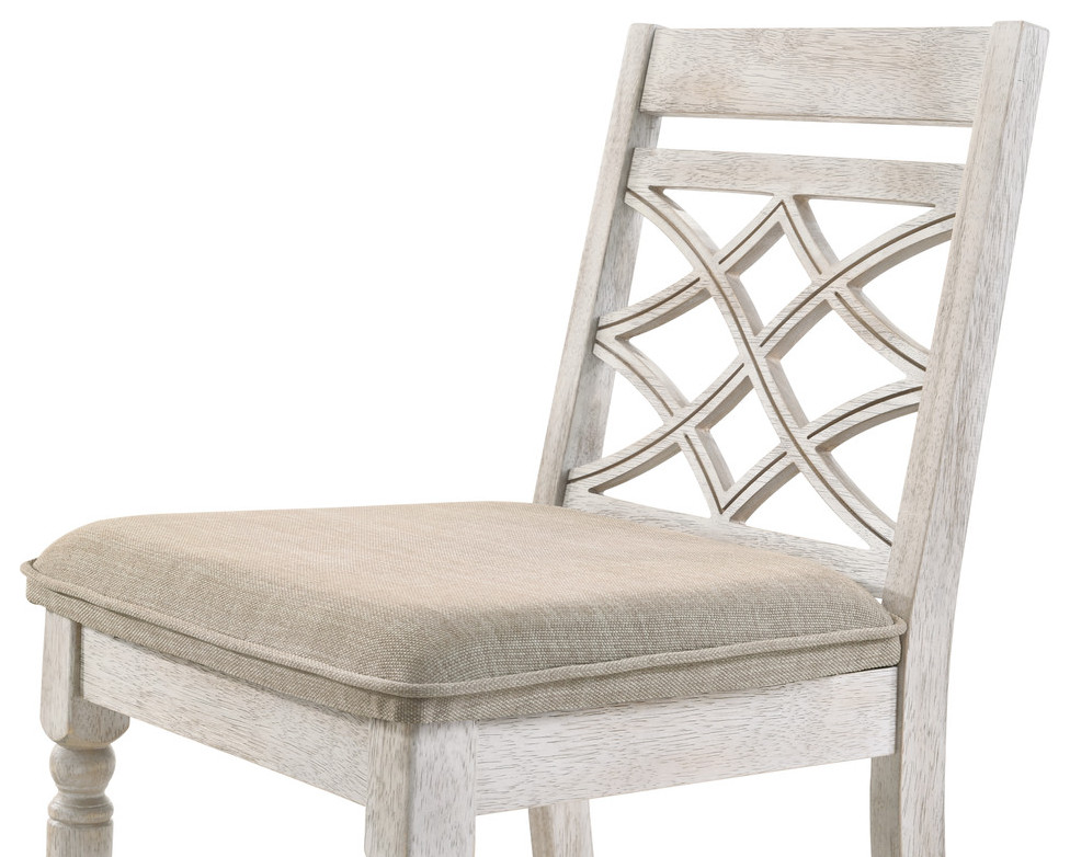 Havanna Off White 19 quotW Contemporary Fabric Chair With Cushion   Set of 2   French Country   Dining Chairs   by Lilola Home  Houzz