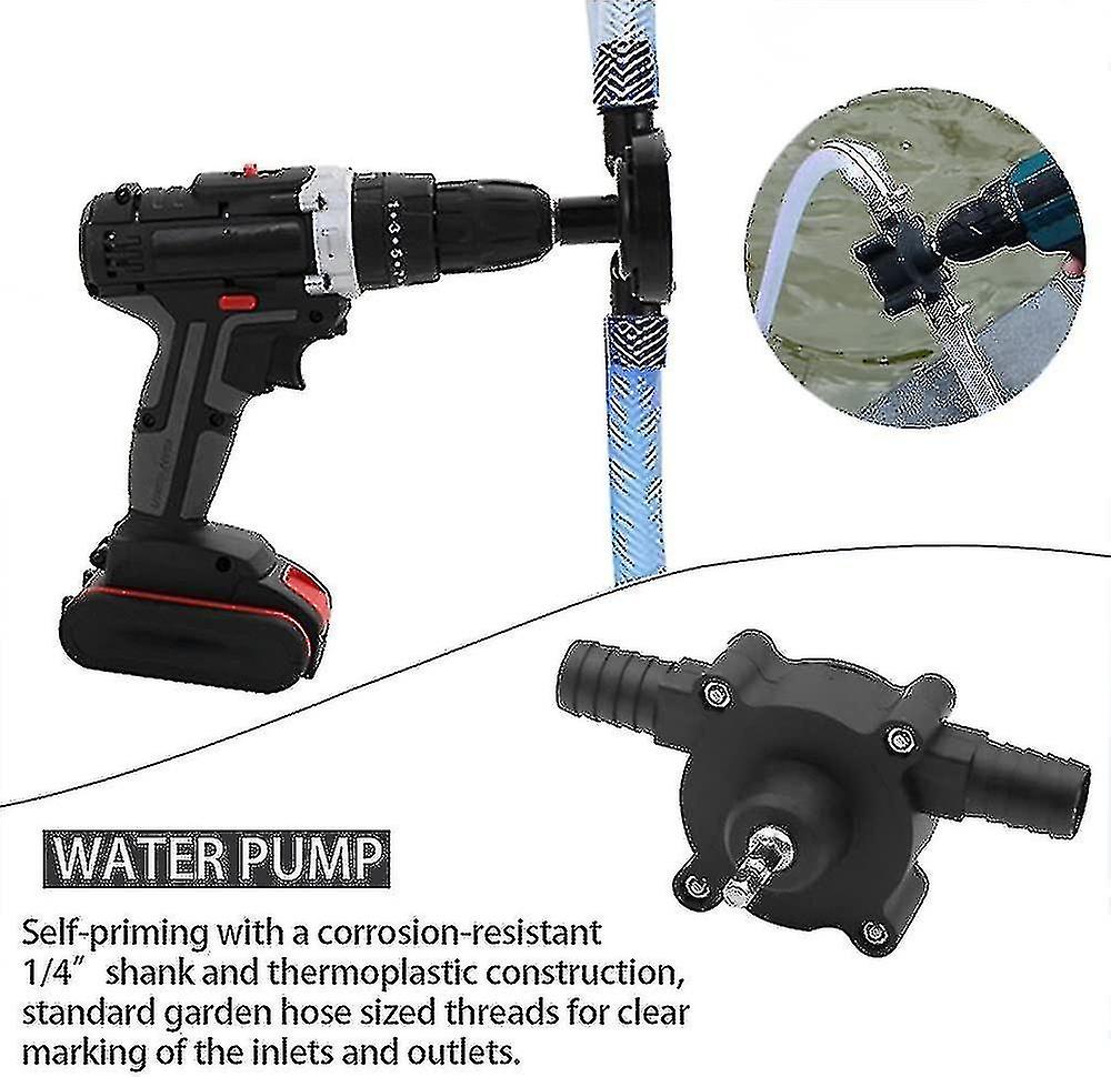 Electric Drill Pump， Home Garden Mini Hand Electric Drill Pump Portable Self-priming Pump Electric D