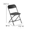 Flash Furniture Hercules™ Series Plastic Folding Chair - Black - 2 Pack 650LB Weight Capacity Comfortable Event Chair-Lightweight Folding Chair