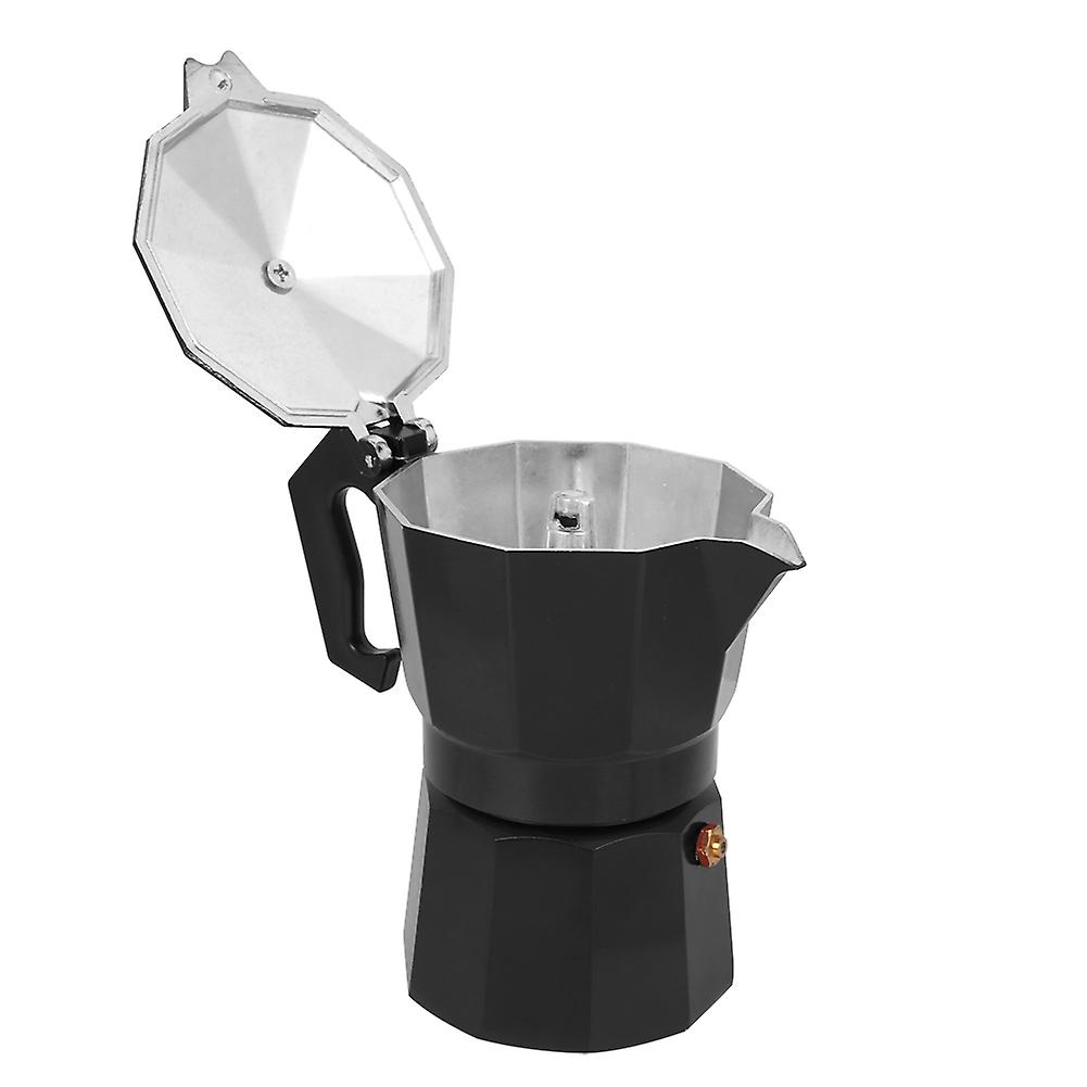 150ml 3cup Aluminum Coffee Maker Pot Kitchen Accessory For Hone Office Coffee Shop Useblack