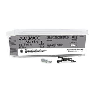 Deckmate #8 x 1-58 in. Coarse Gray Polymer-Plated Steel Star-Drive Bugle-Head Composite Deck Screws 1 lb.-Box (371-Piece) 115706