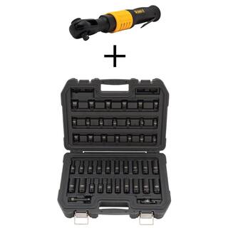 DW 38 in. Drive Impact Socket Set (42-Piece) and 38 in. Pneumatic Ratchet DWMT70776W19248