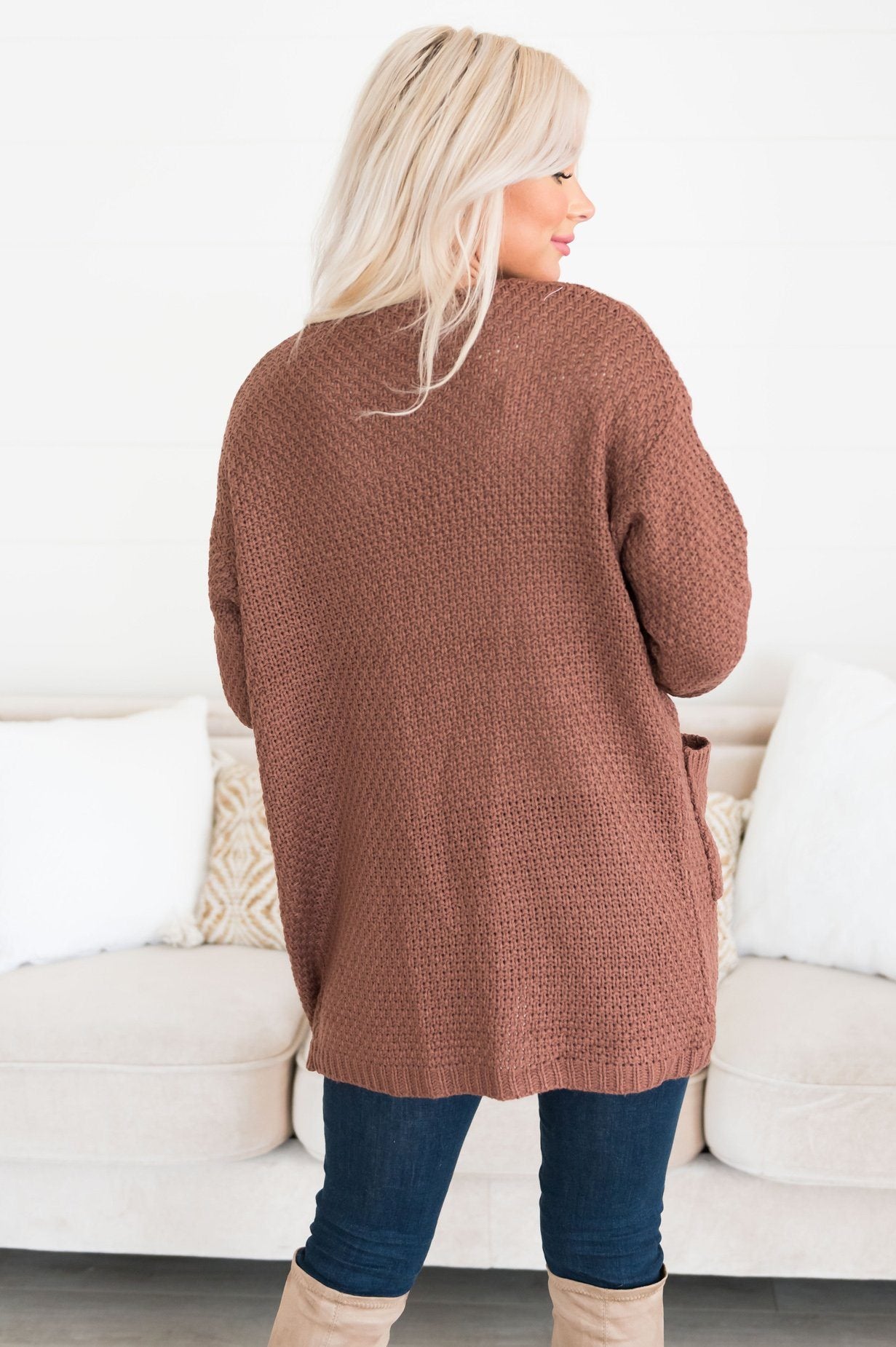 Warm & Cozy Modest Pocket Cardigan