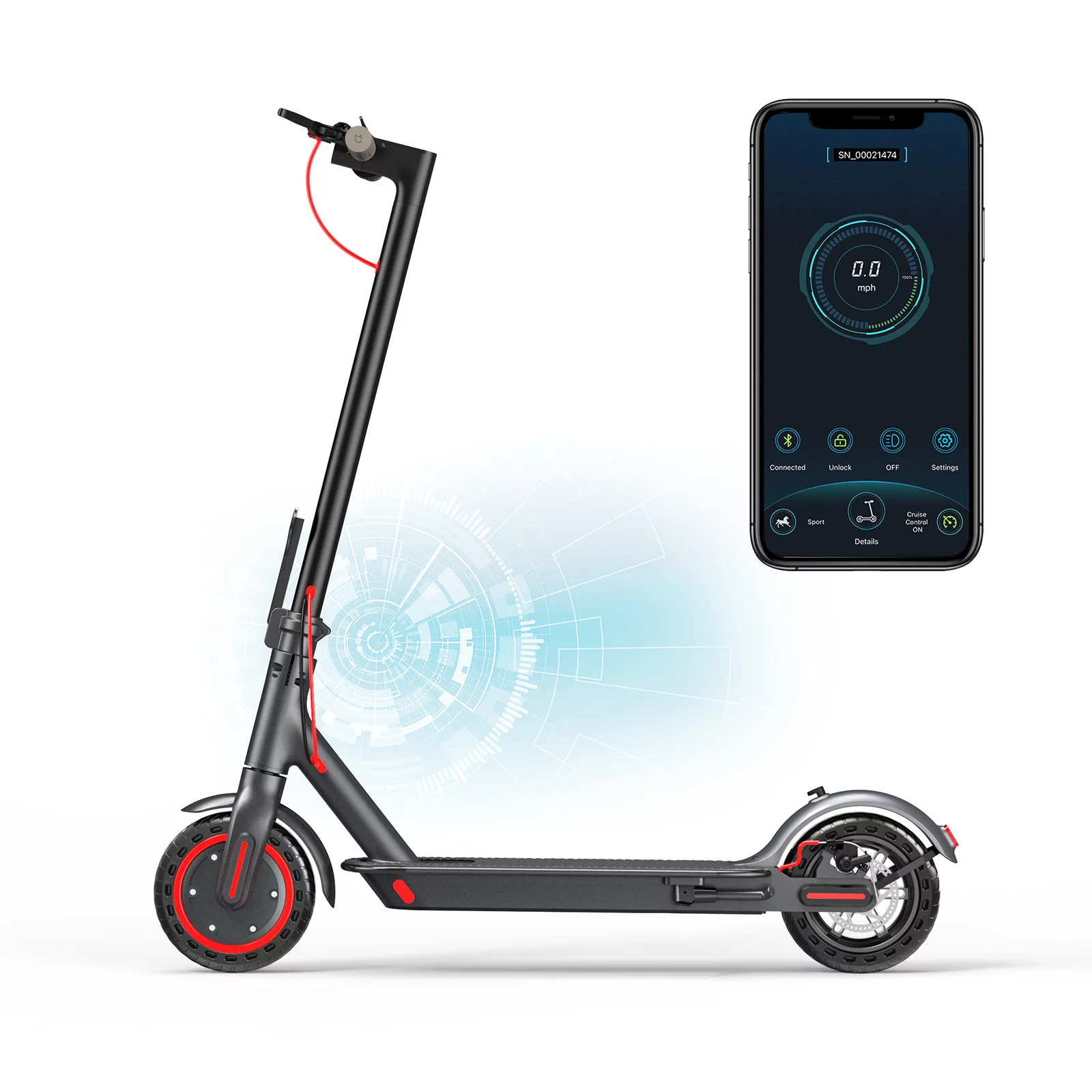 AOVOPRO ES80 350W 8.5' Foldable Electric Scooter for Adults and Child， 21 Miles Range