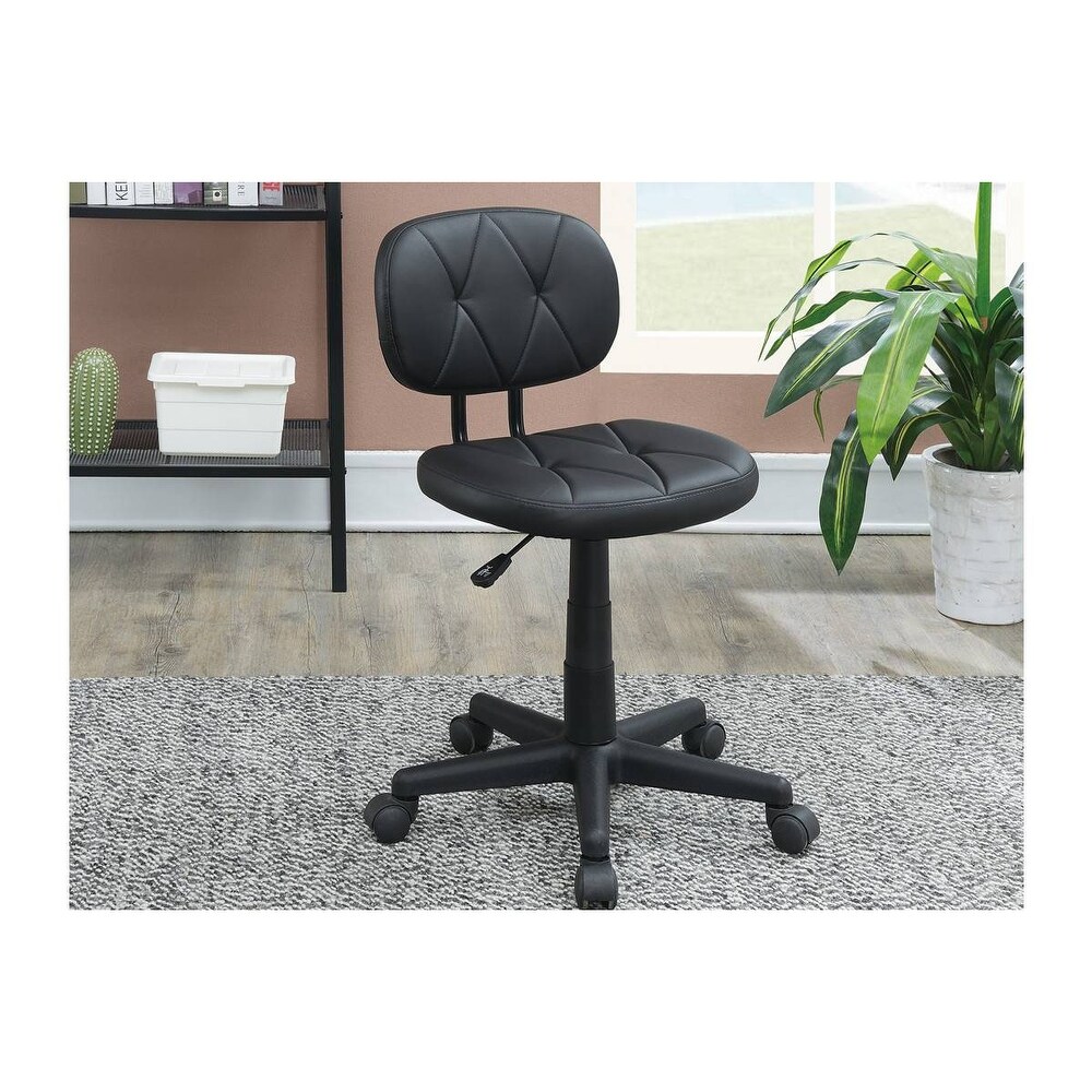 Modern Adjustable Swivel Office Desk Chair Low  Back   Wheels  Black