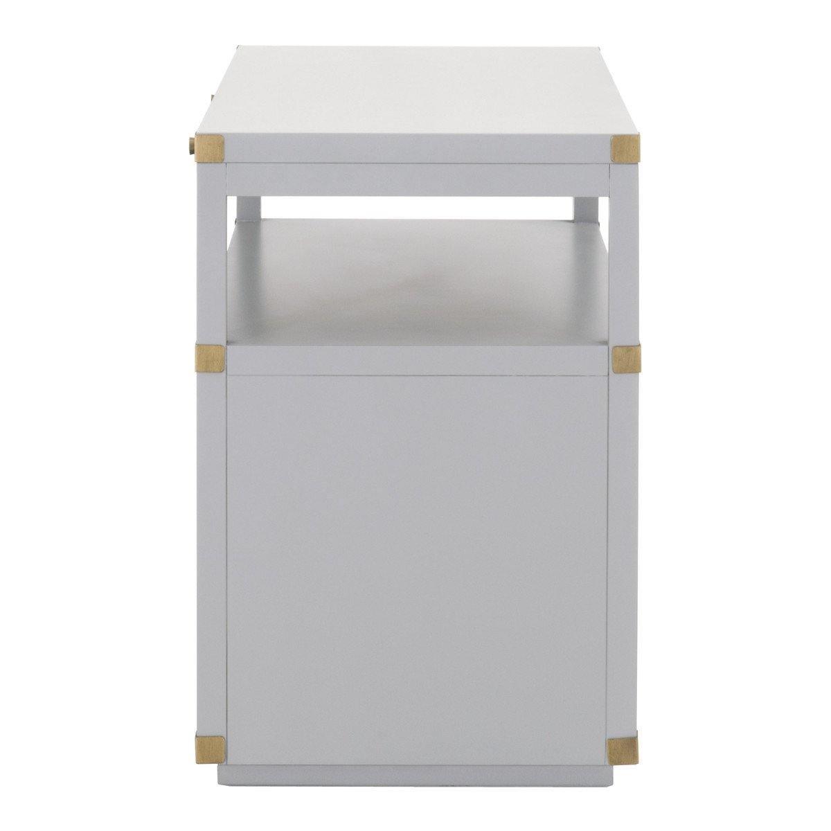 Barrett 2 Drawer Nightstand, Grey & Gold