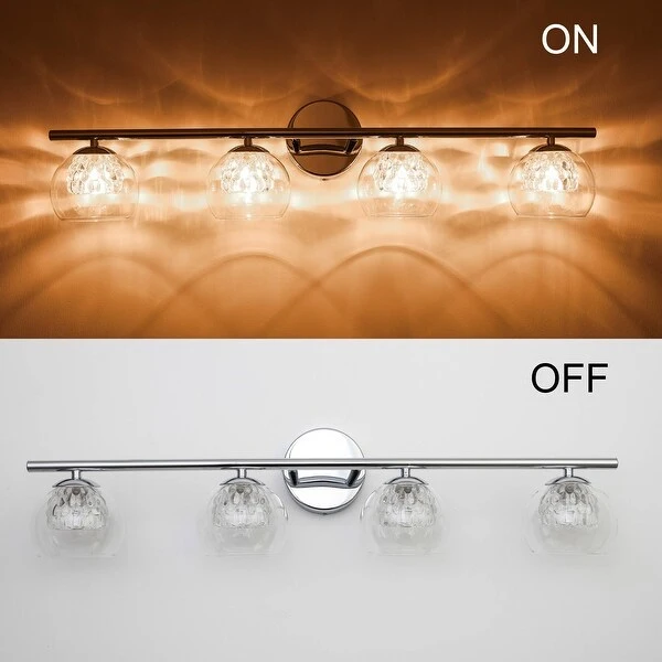 4 Lights Modern Bathroom Crystal Glass Vanity Wall Sconce