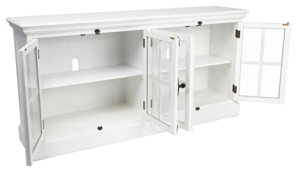 Mabry White Four Door Cabinet   Traditional   Console Tables   by Crestview Collection  Houzz