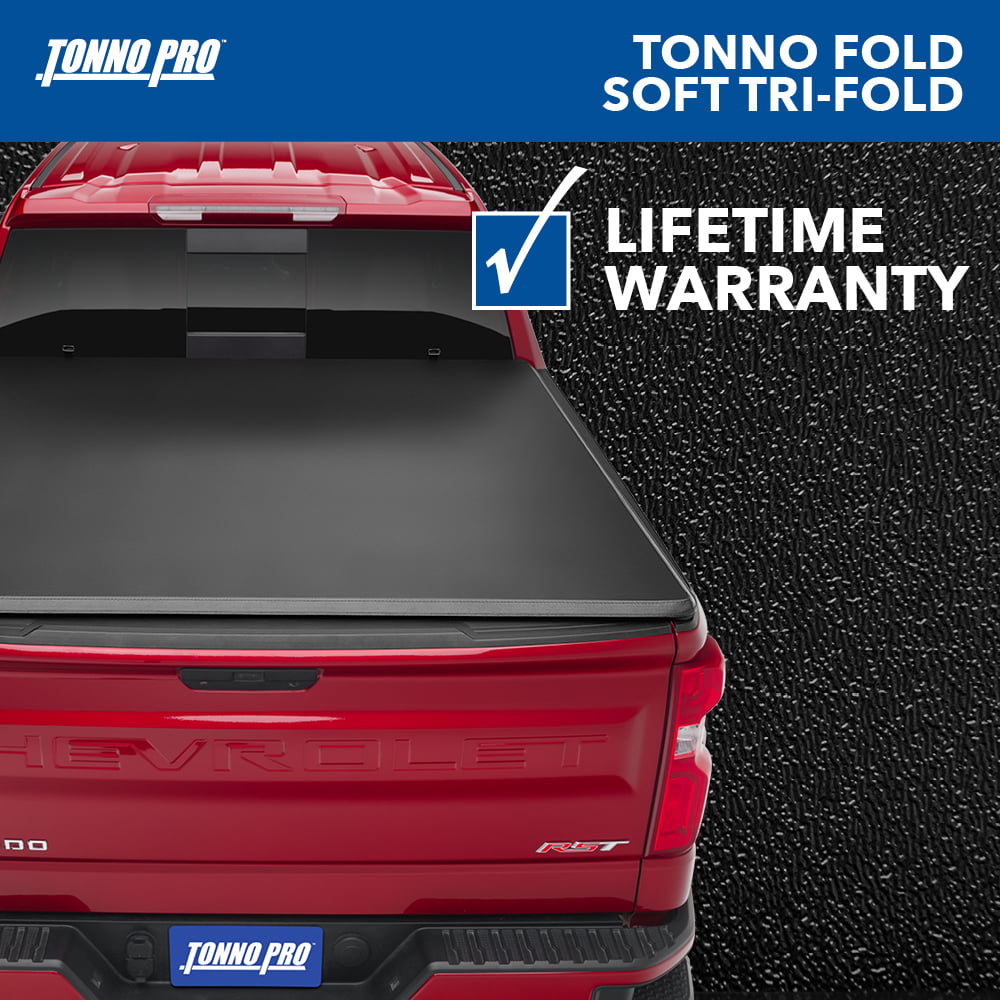 Tonno Pro | Tonno Fold， Soft Folding Truck Bed Tonneau Cover | 42-116 | Fits 2019 - 2021 Chevy/GMC Silverado/Sierra， works w/ MultiPro/Flex tailgate (w/o factory side storage boxes) 5' 10