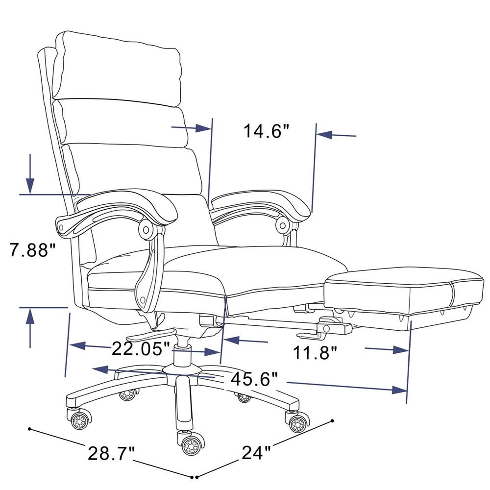 Swivel Chair High Back Adjustable Home Desk with Footrest for Office