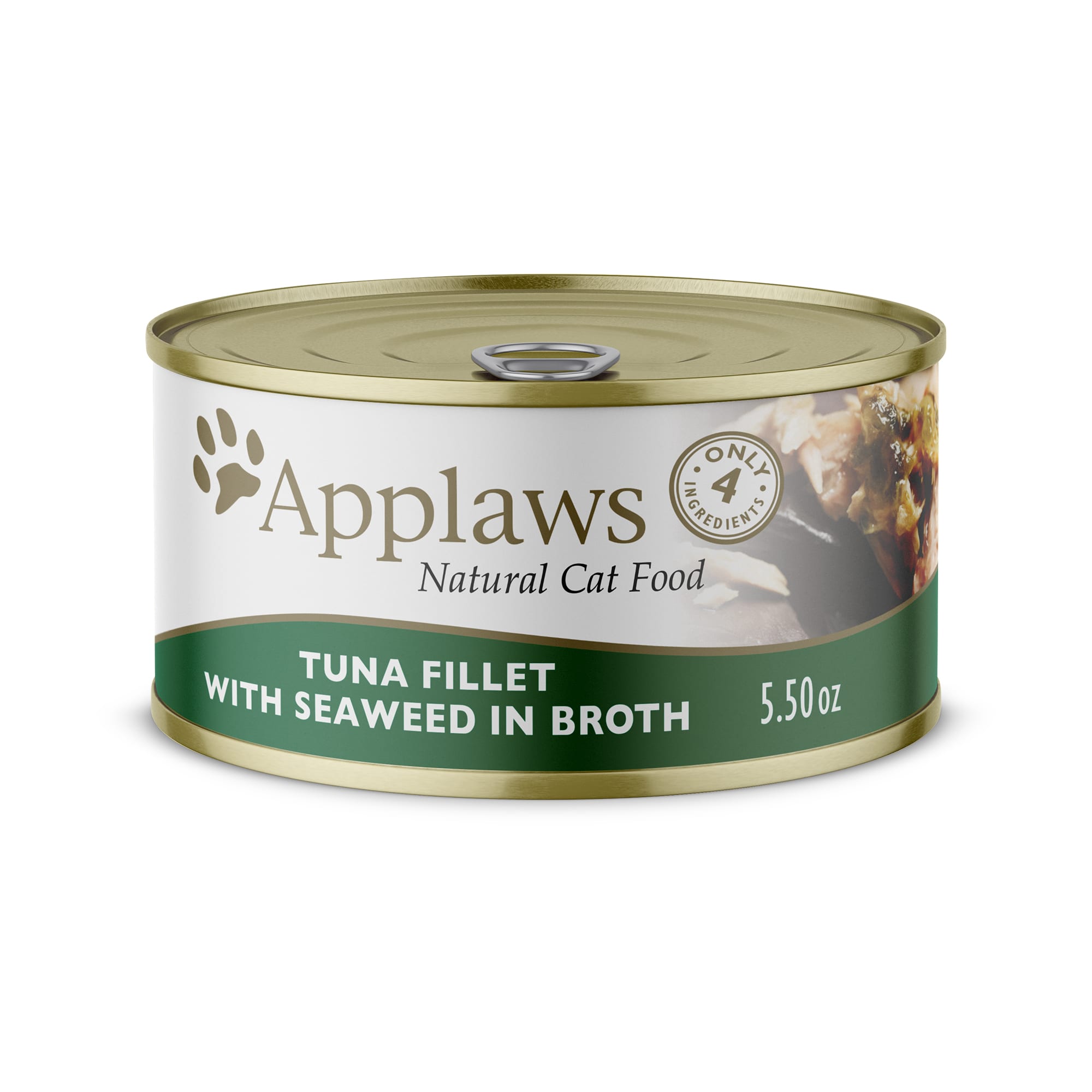 Applaws Natural Tuna Fillet with Seaweed in Broth Wet Cat Food， 5.5 oz.， Case of 24