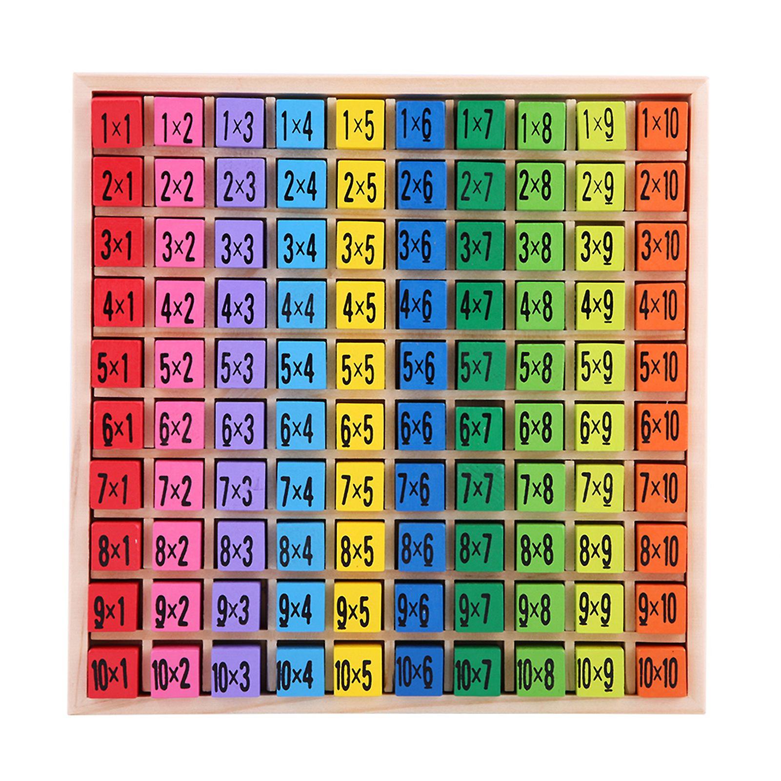 Mathematics Educational Wooden Toys 10*10 Multiplication Table Kids Baby Blocks Puzzle