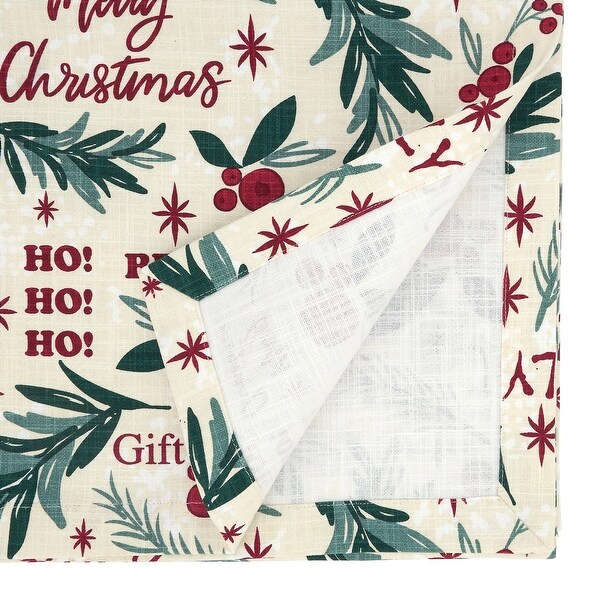 Holiday Table Runner With Holly Christmas Design