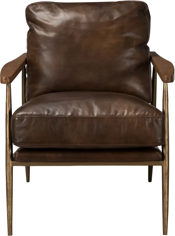 Christopher Mid Century Modern Brown Leather Club Chair