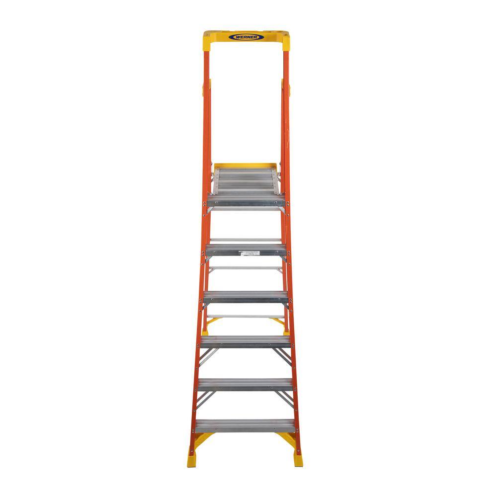 Werner 6 ft. Fiberglass Podium Step Ladder 12 ft. Reach 300 lbs. Type IA Duty Rating PD6206