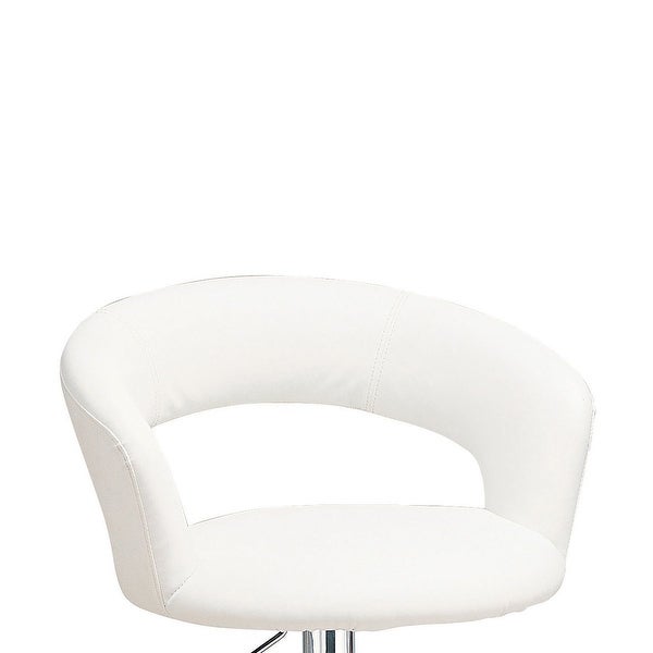 Contemporary Faux Leather Bar Stool， White - 40 H x 23.5 W x 22 L Inches