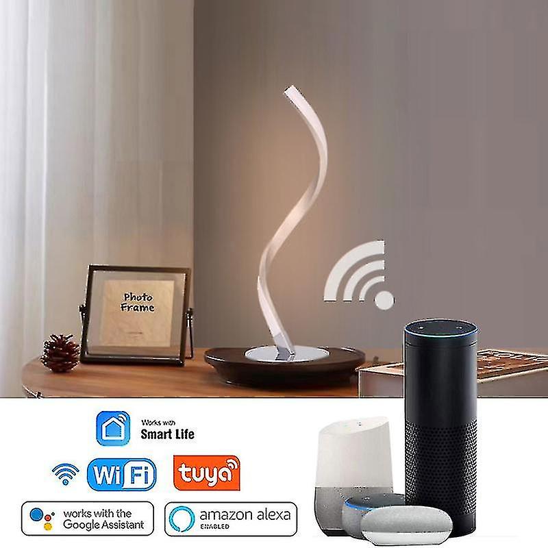 Naiwang Tuya Smart S Shape Table Lamp Wifi Spiral Bedside Lamp Colorful Decoration Serpentine Night Light With Alexa Google Smart Life