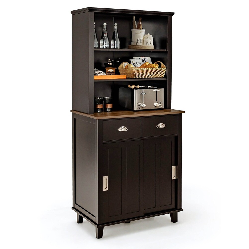 Gymax Freestanding Buffet Hutch Kitchen Pantry Storage Cabinet w/