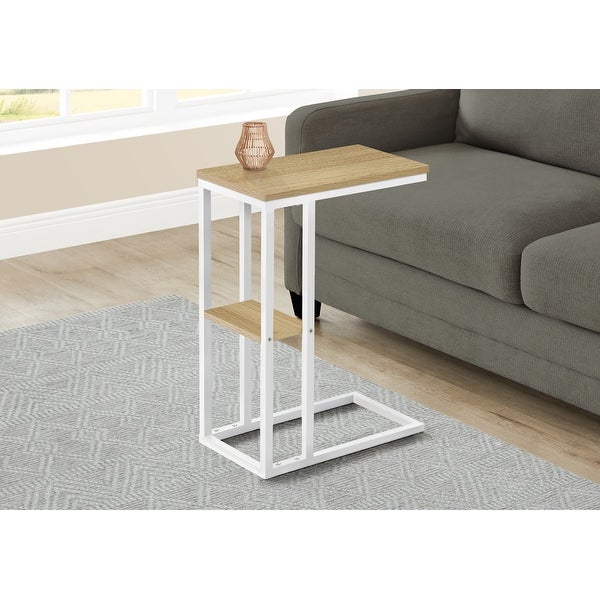 Accent Table， C-shaped， End， Side， Snack， Living Room， Bedroom， Metal， Laminate， Contemporary， Modern - 18.25