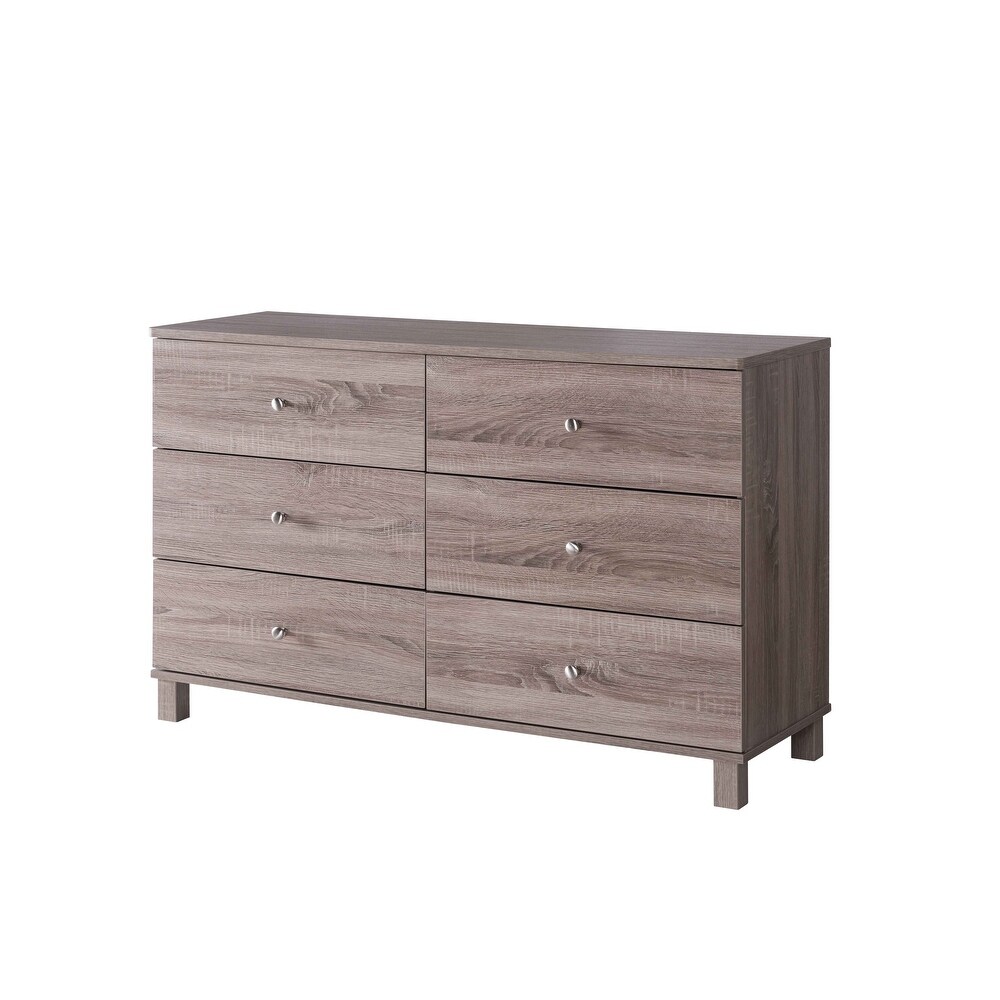 Wooden Dresser  Storage Accent Chest with 6 Drawers