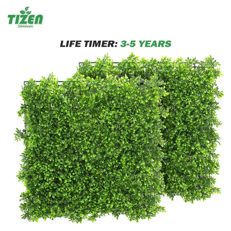 Tizen Factory supply outdoor decoration hedge boxwood Backdrops panel Artificial green plants grass wall