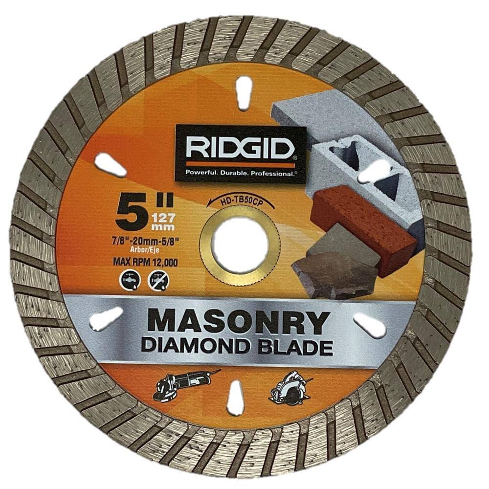 RIDGID 5 in. Turbo Rim Diamond Saw Blade HD-TB50CP