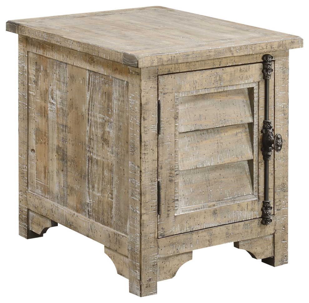 Cunningham End Table  Sandstone Buff   Farmhouse   Side Tables And End Tables   by Lorino Home  Houzz