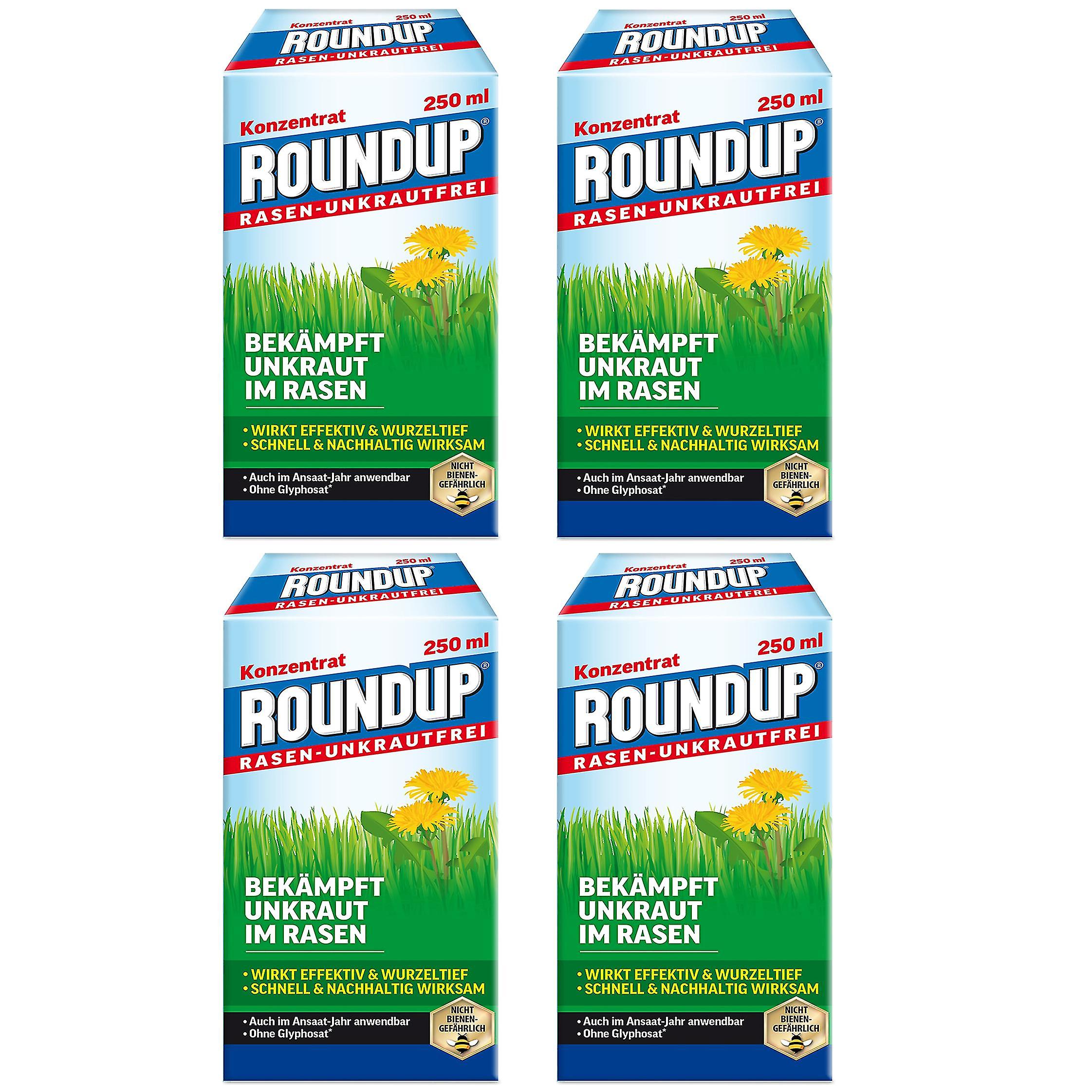 4 x ROUNDUP?? Lawn Weed Free， 250 ml