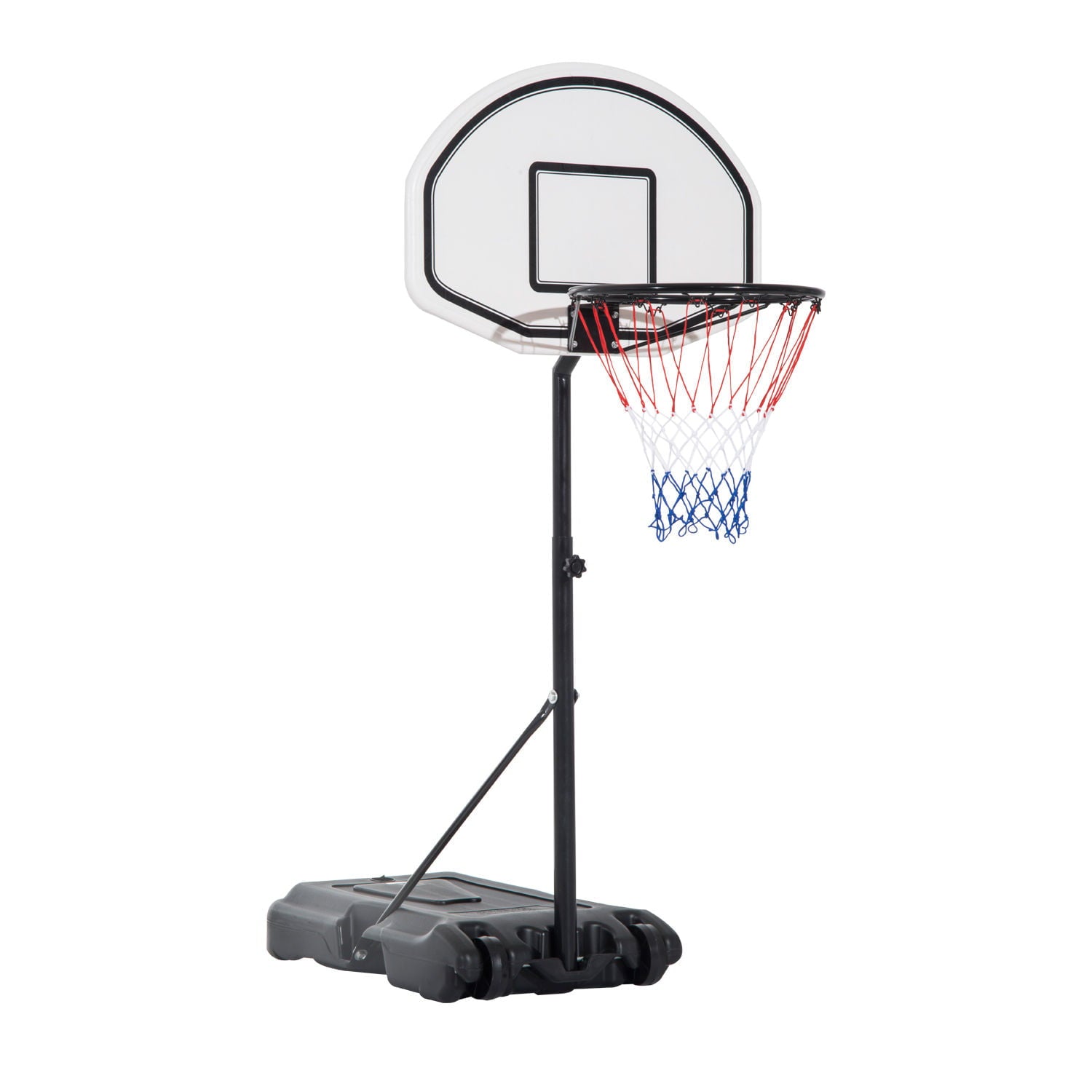 Soozier Aosom Mini Poolside Basketball Hoop System Stand Goal for Kids Youth， Portable Adjustable Height 3 Ft.-4 Ft.， 30 In. Backboard