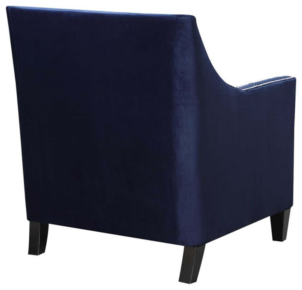 Catania Modern / Contemporary Accent Arm Chair in Navy Finish   Contemporary   Armchairs And Accent Chairs   by Homesquare  Houzz