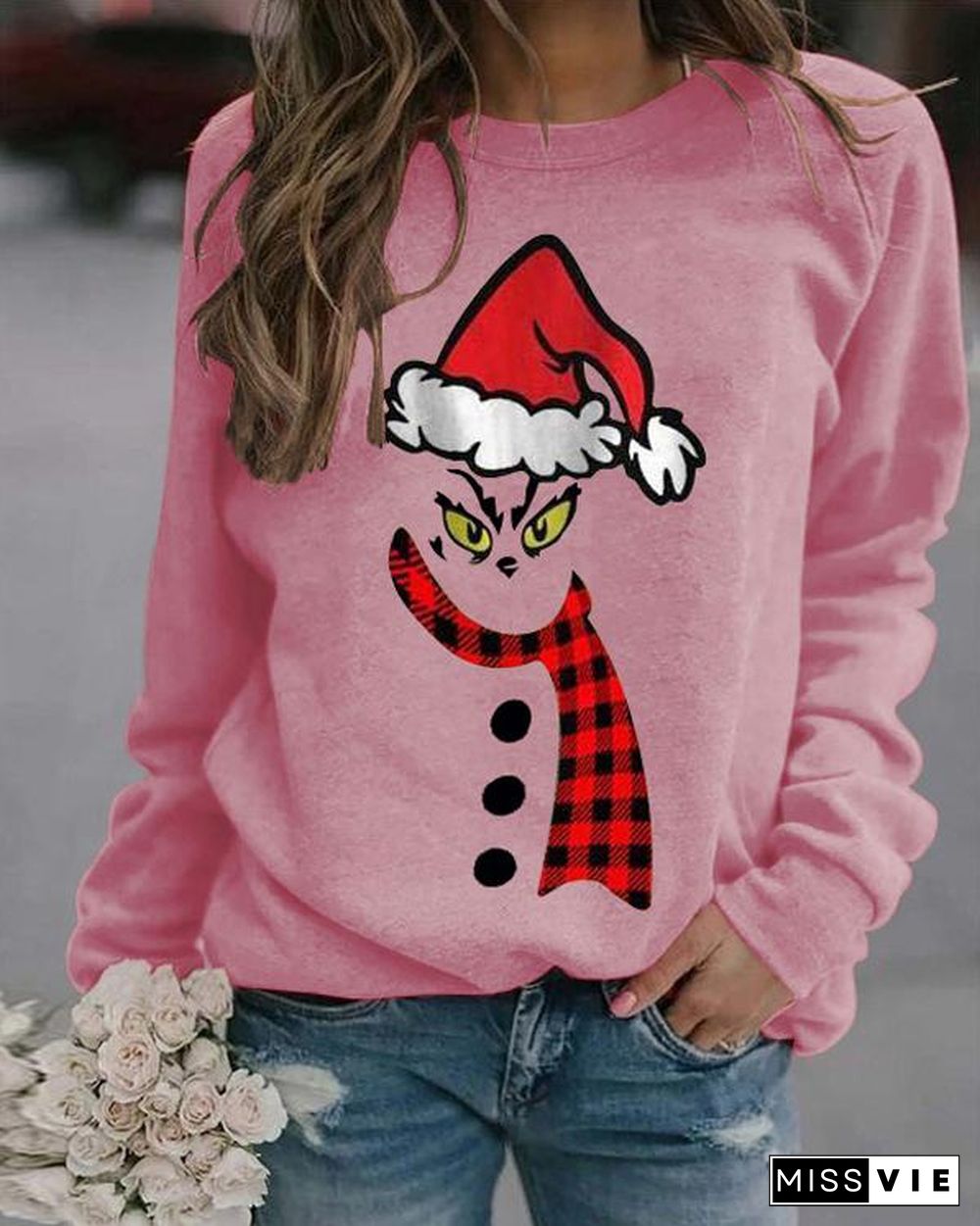 Christmas Print Long Sleeves Casual Daily Sweatshirts