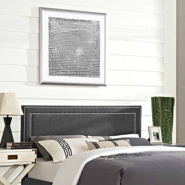 Modway Jessamine Grey Polyester/Solid Wood Full-size Upholstered Headboard - - 12654244