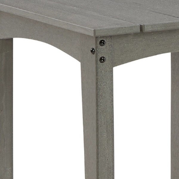 End Table with Slatted Top and Tapered Legs， Gray