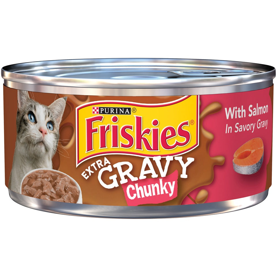 Friskies Extra Gravy Chunky with Salmon in Savory Gravy Canned Cat Foo