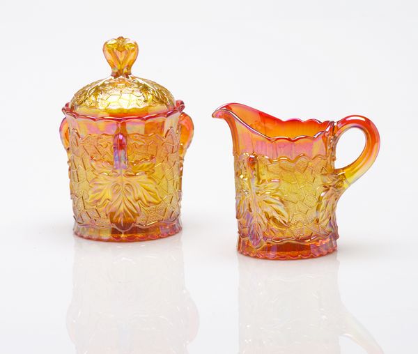 Mosser Glass Maple Leaf Creamer in Marigold